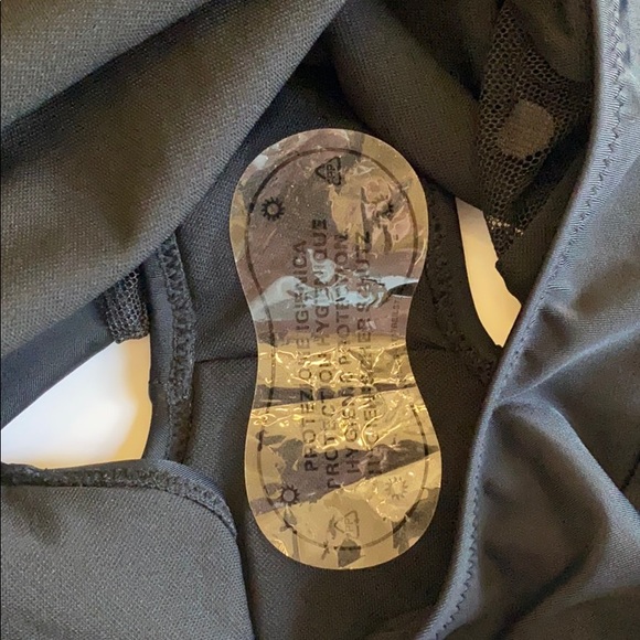 NWOT Black long sleeve polka dot mesh swimsuit - Picture 5 of 6